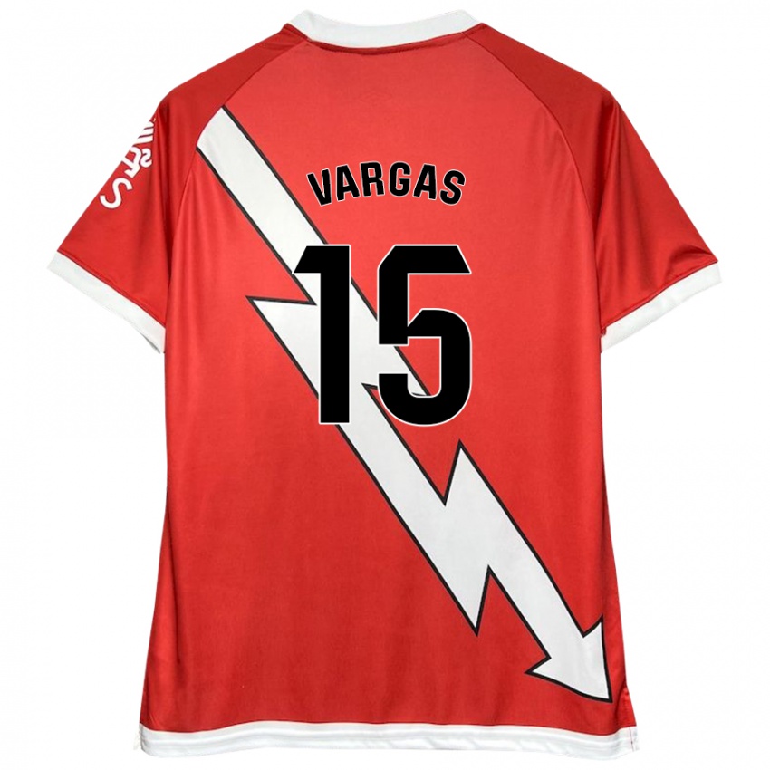 Gyermek Rosario Vargas Sarasqueta #15 Fehér Piros Hazai Jersey 2024/25 Mez Póló Ing