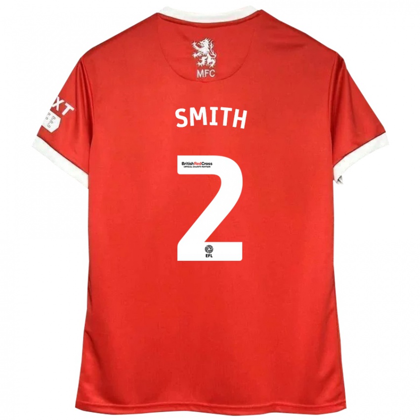 Gyermek Tommy Smith #2 Piros Fehér Hazai Jersey 2024/25 Mez Póló Ing