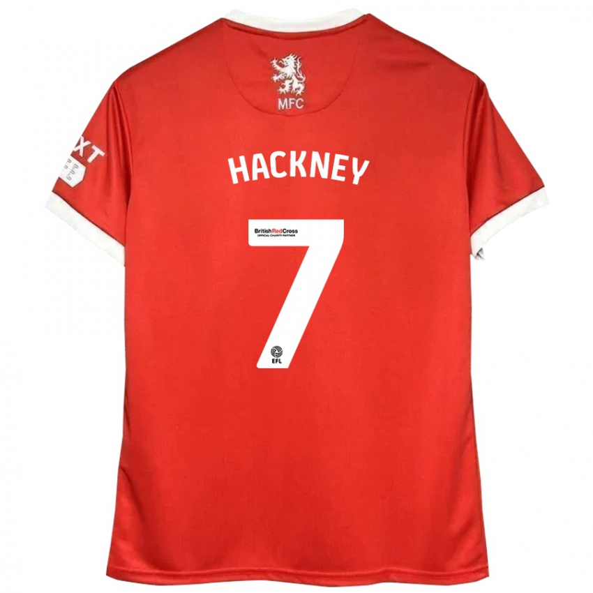 Gyermek Hayden Hackney #7 Piros Fehér Hazai Jersey 2024/25 Mez Póló Ing