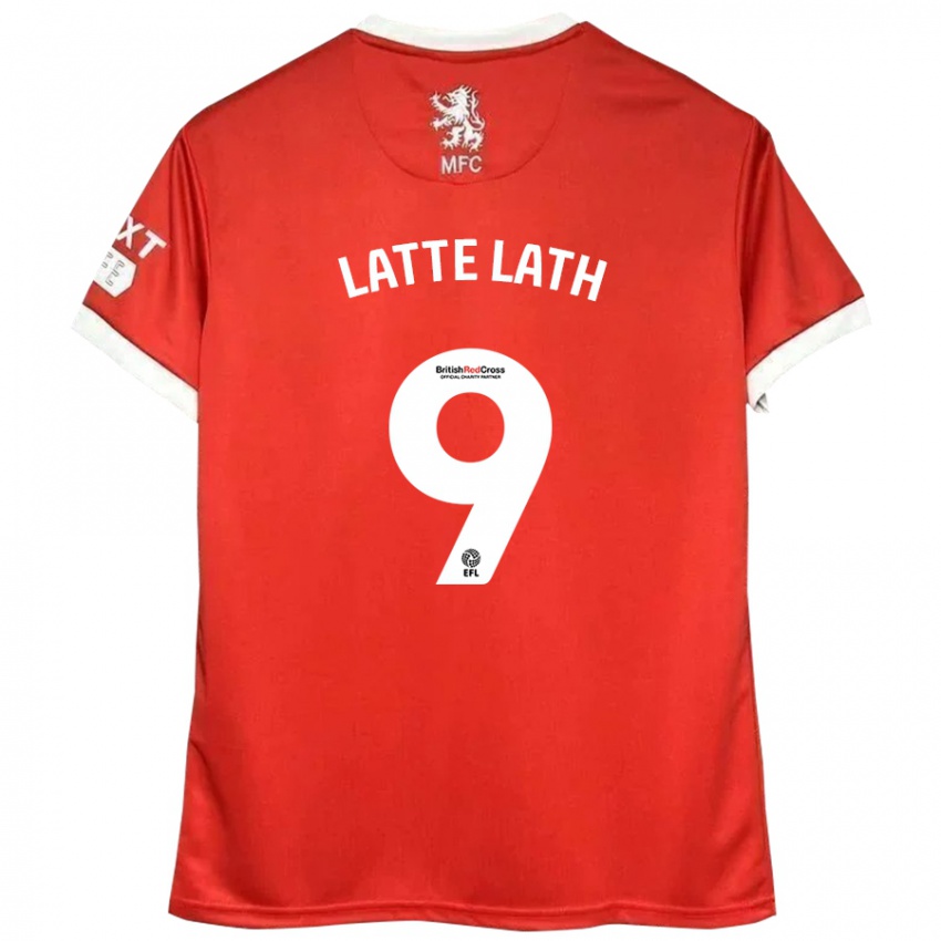 Gyermek Emmanuel Latte Lath #9 Piros Fehér Hazai Jersey 2024/25 Mez Póló Ing