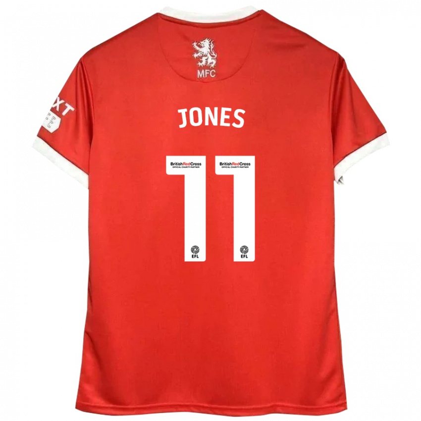 Gyermek Isaiah Jones #11 Piros Fehér Hazai Jersey 2024/25 Mez Póló Ing