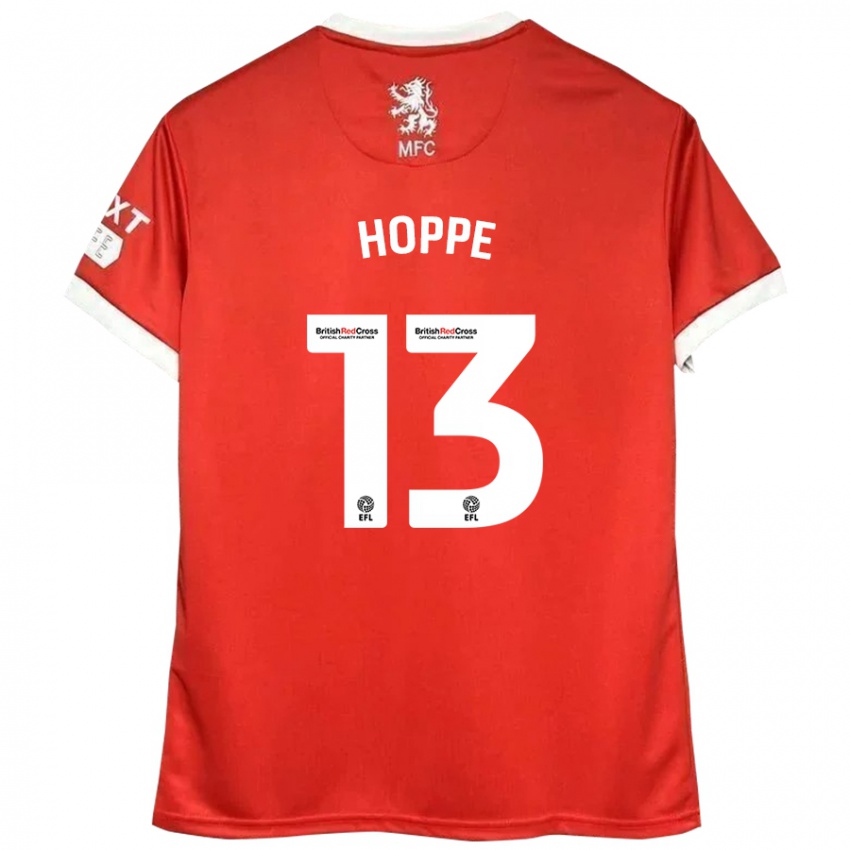 Gyermek Matthew Hoppe #13 Piros Fehér Hazai Jersey 2024/25 Mez Póló Ing