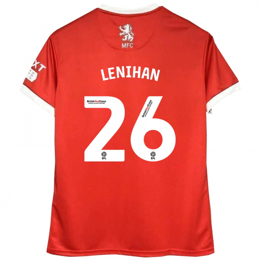 Gyermek Darragh Lenihan #26 Piros Fehér Hazai Jersey 2024/25 Mez Póló Ing