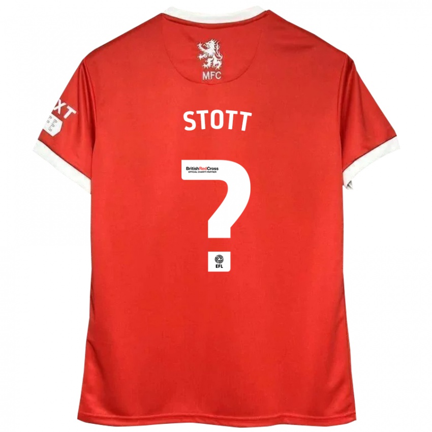 Gyermek Jack Stott #0 Piros Fehér Hazai Jersey 2024/25 Mez Póló Ing