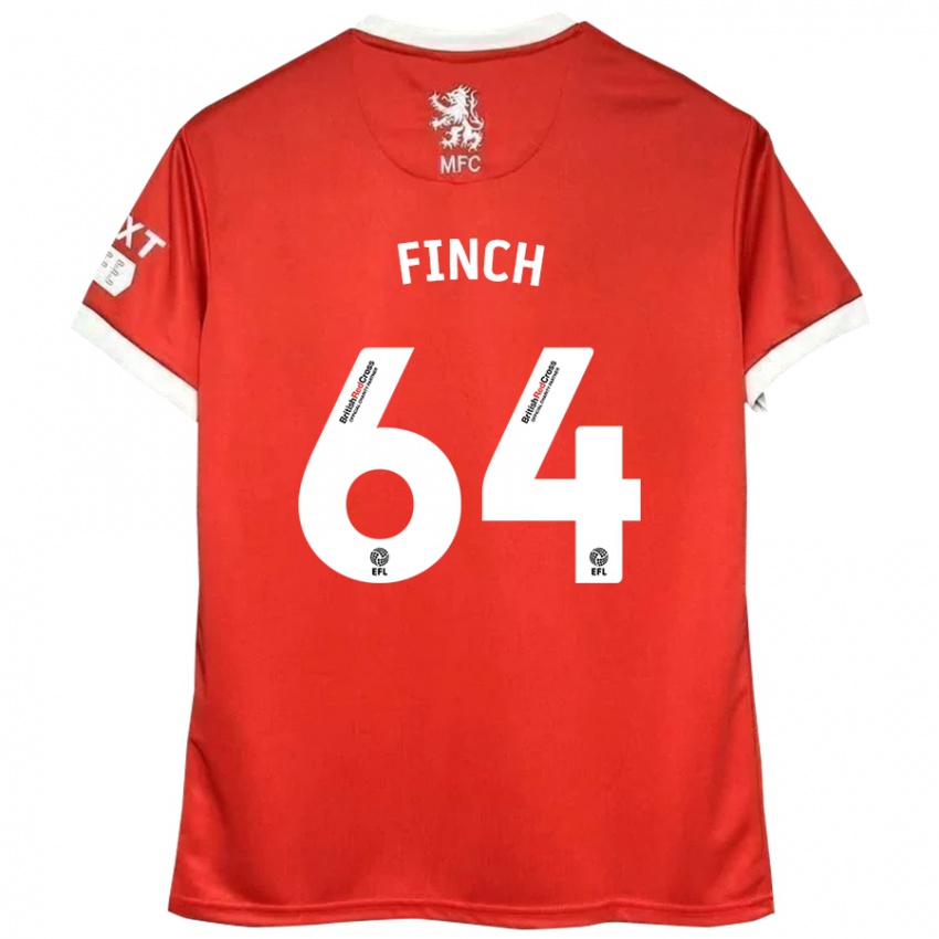 Gyermek Sonny Finch #64 Piros Fehér Hazai Jersey 2024/25 Mez Póló Ing