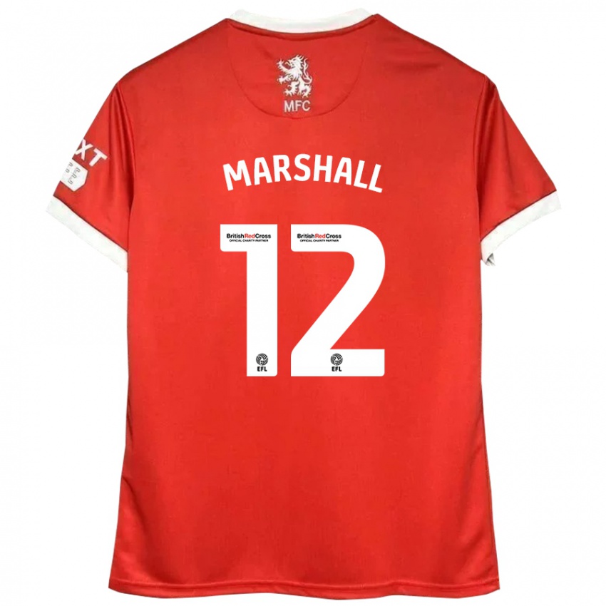 Gyermek Eve Marshall #12 Piros Fehér Hazai Jersey 2024/25 Mez Póló Ing