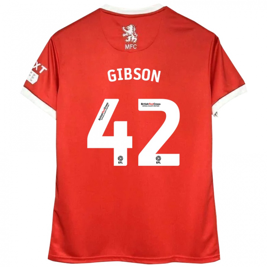 Gyermek Joseph Gibson #42 Piros Fehér Hazai Jersey 2024/25 Mez Póló Ing