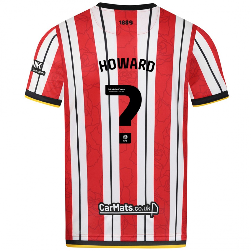 Gyermek Theo Howard #0 Piros Fehér Csíkok Hazai Jersey 2024/25 Mez Póló Ing