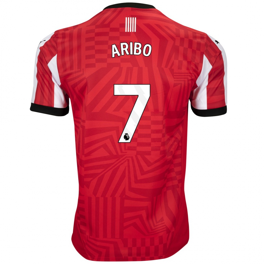 Gyermek Joe Aribo #7 Piros Fehér Hazai Jersey 2024/25 Mez Póló Ing