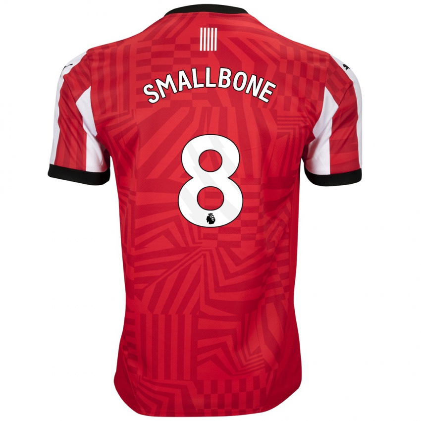 Gyermek Will Smallbone #8 Piros Fehér Hazai Jersey 2024/25 Mez Póló Ing