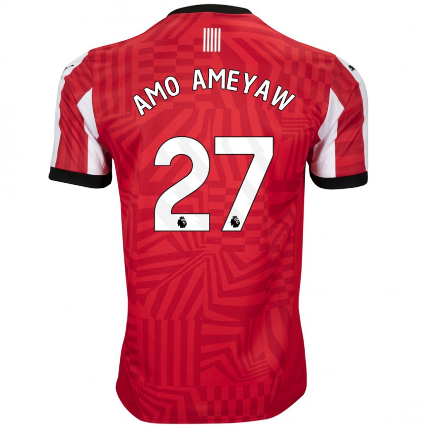 Gyermek Samuel Amo-Ameyaw #27 Piros Fehér Hazai Jersey 2024/25 Mez Póló Ing