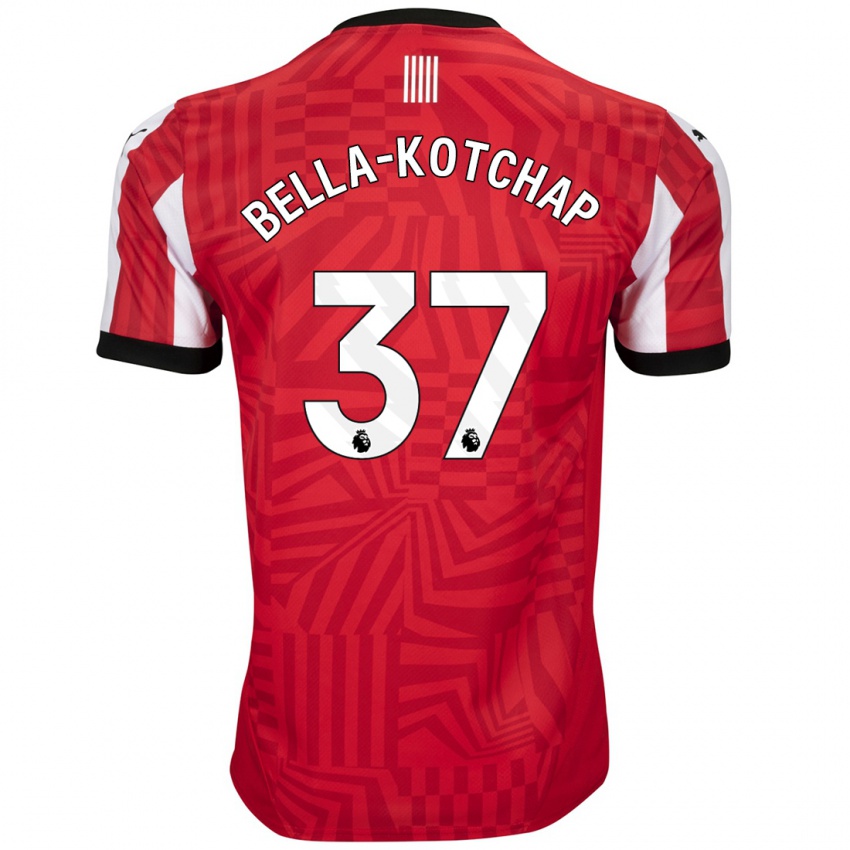 Gyermek Armel Bella-Kotchap #37 Piros Fehér Hazai Jersey 2024/25 Mez Póló Ing