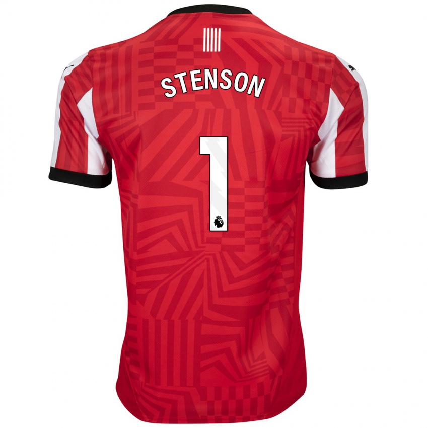 Gyermek Fran Stenson #1 Piros Fehér Hazai Jersey 2024/25 Mez Póló Ing