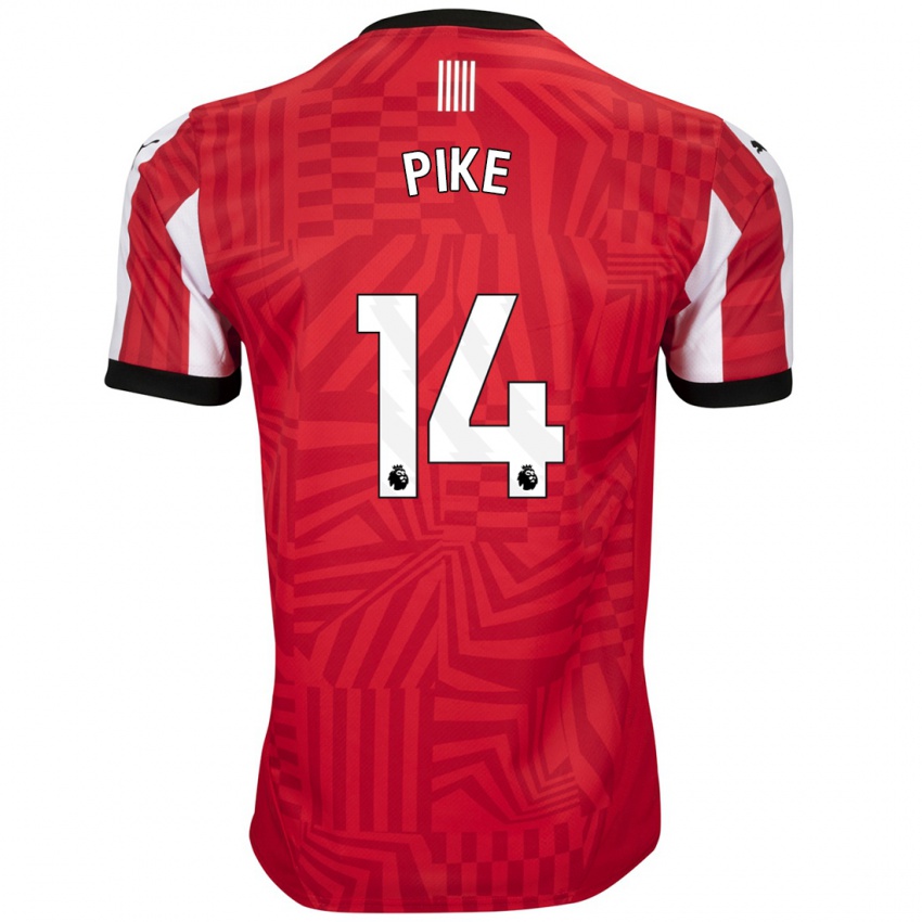 Gyermek Molly Pike #14 Piros Fehér Hazai Jersey 2024/25 Mez Póló Ing