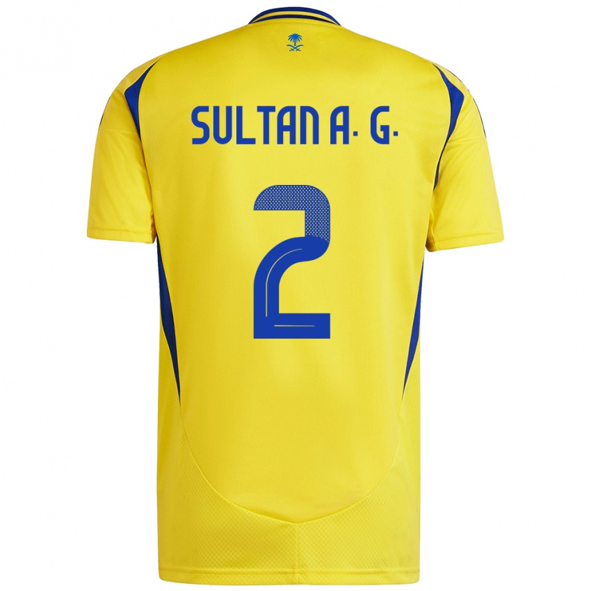 Gyermek Sultan Al-Ghannam #2 Sárga Kék Hazai Jersey 2024/25 Mez Póló Ing