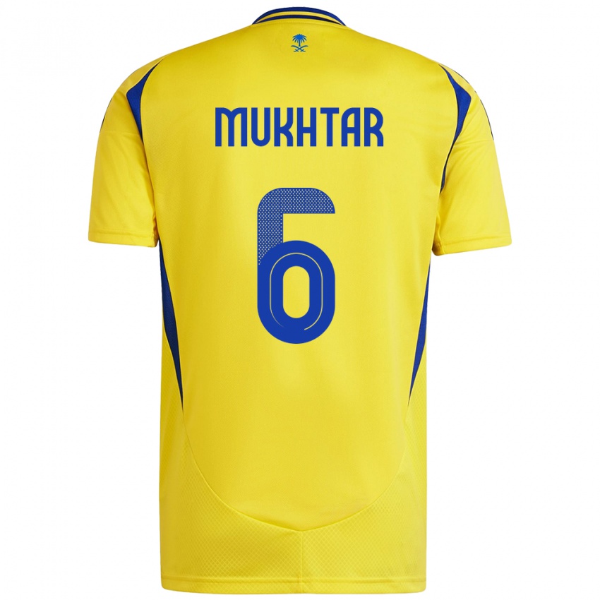 Gyermek Mukhtar Ali #6 Sárga Kék Hazai Jersey 2024/25 Mez Póló Ing