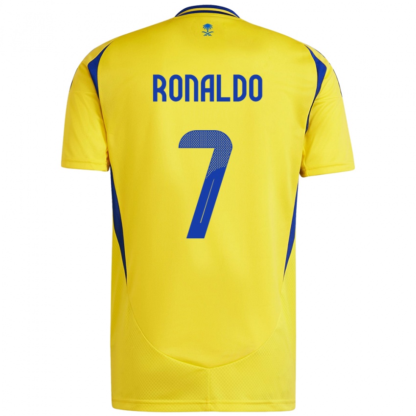 Gyermek Cristiano Ronaldo #7 Sárga Kék Hazai Jersey 2024/25 Mez Póló Ing