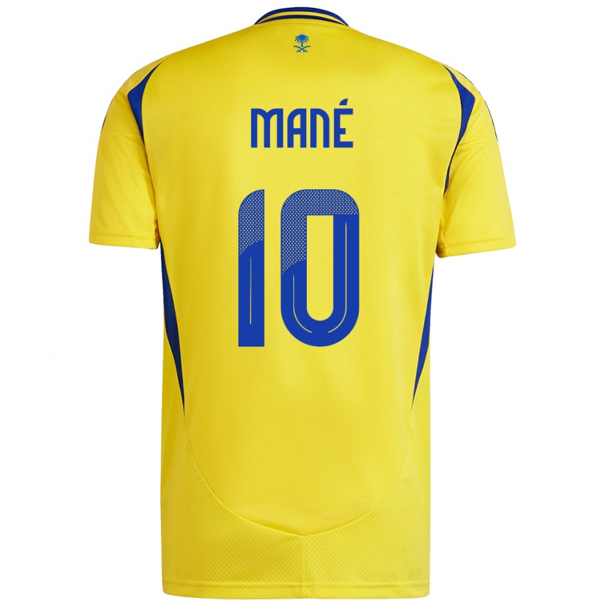 Gyermek Sadio Mane #10 Sárga Kék Hazai Jersey 2024/25 Mez Póló Ing