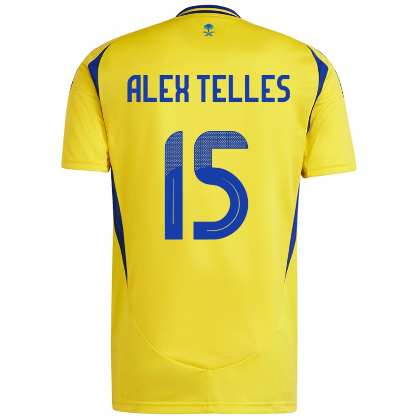 Gyermek Alex Telles #15 Sárga Kék Hazai Jersey 2024/25 Mez Póló Ing