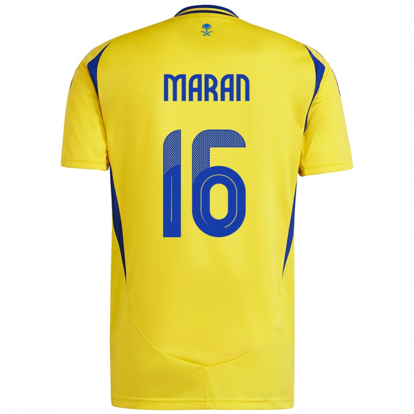 Gyermek Mohammed Maran #16 Sárga Kék Hazai Jersey 2024/25 Mez Póló Ing