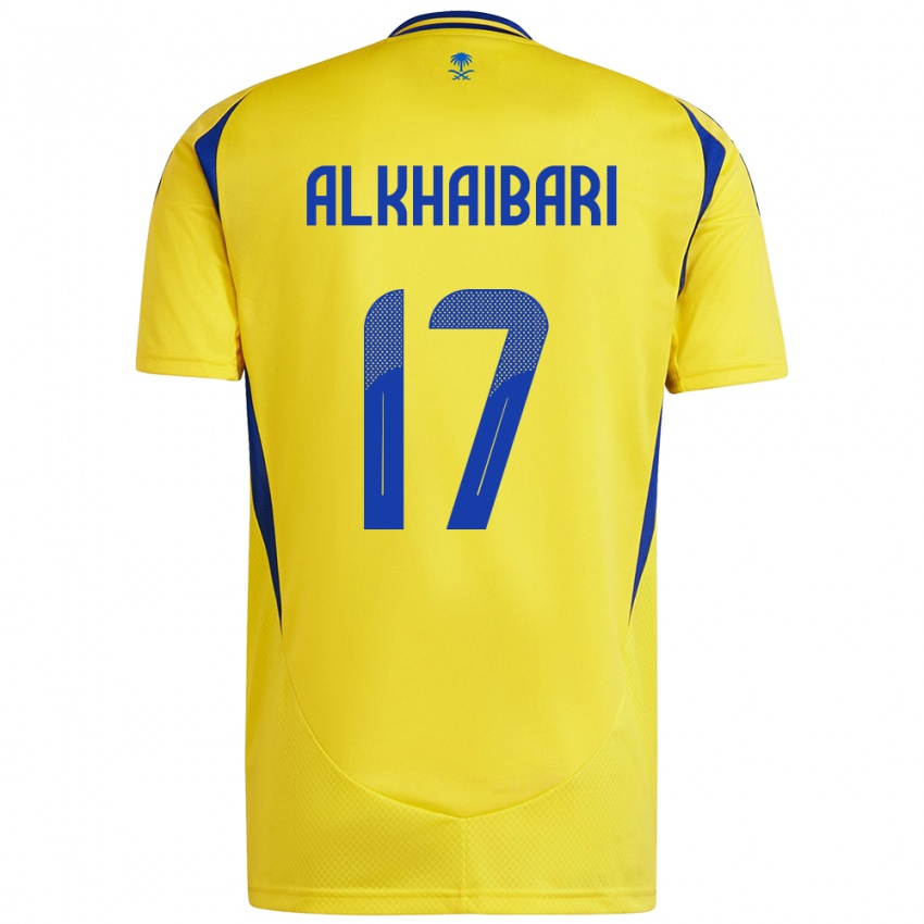 Gyermek Abdullah Al-Khaibari #17 Sárga Kék Hazai Jersey 2024/25 Mez Póló Ing