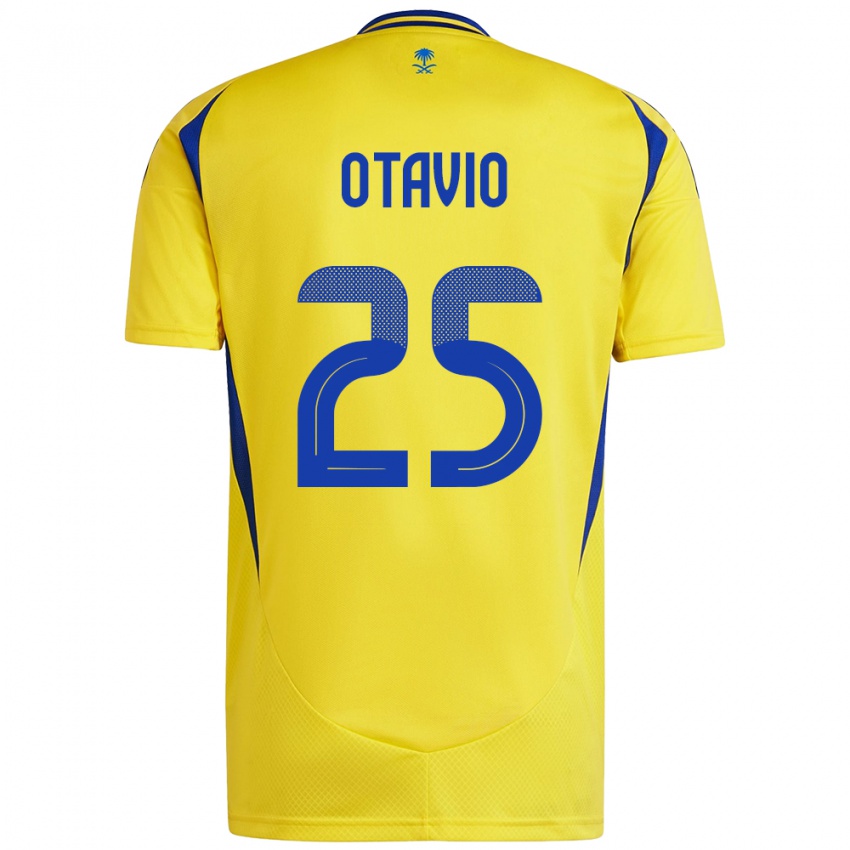 Gyermek Otavio #25 Sárga Kék Hazai Jersey 2024/25 Mez Póló Ing