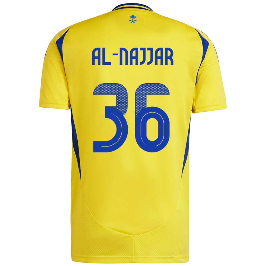 Gyermek Raghed Al-Najjar #36 Sárga Kék Hazai Jersey 2024/25 Mez Póló Ing