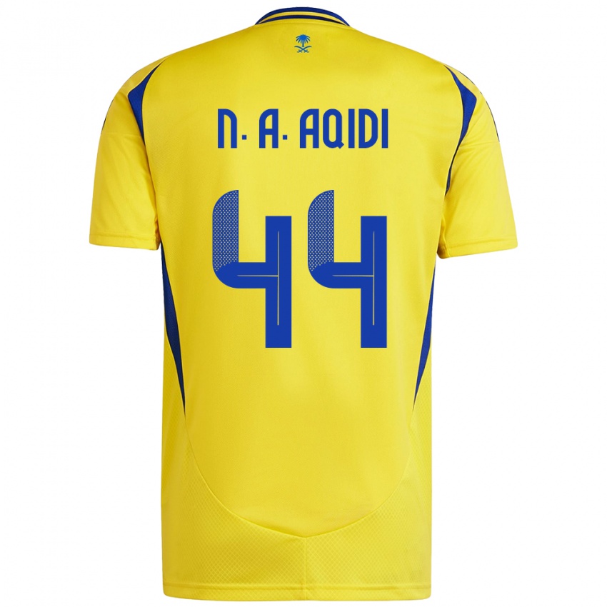 Gyermek Nawaf Al-Aqidi #44 Sárga Kék Hazai Jersey 2024/25 Mez Póló Ing