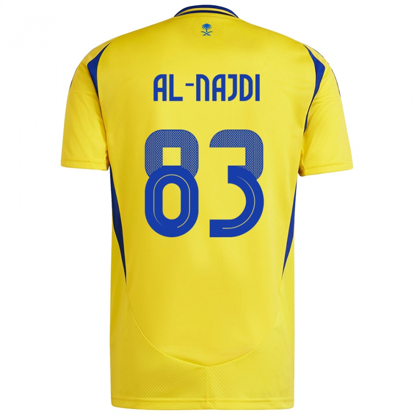 Gyermek Salem Al-Najdi #83 Sárga Kék Hazai Jersey 2024/25 Mez Póló Ing