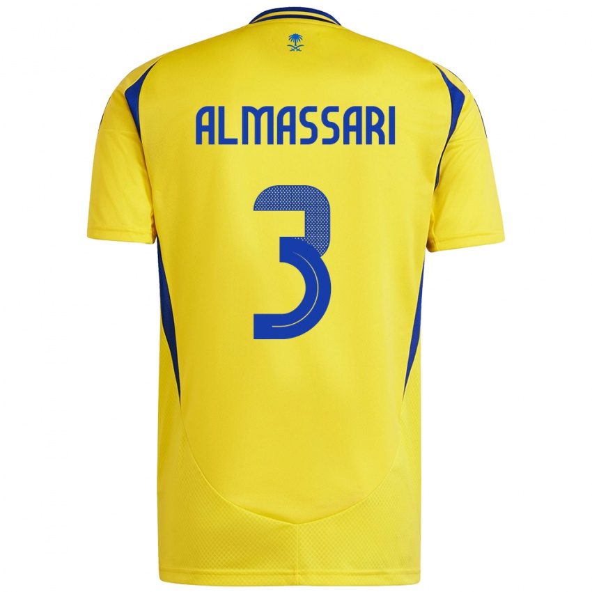 Gyermek Wadha Almassari #3 Sárga Kék Hazai Jersey 2024/25 Mez Póló Ing