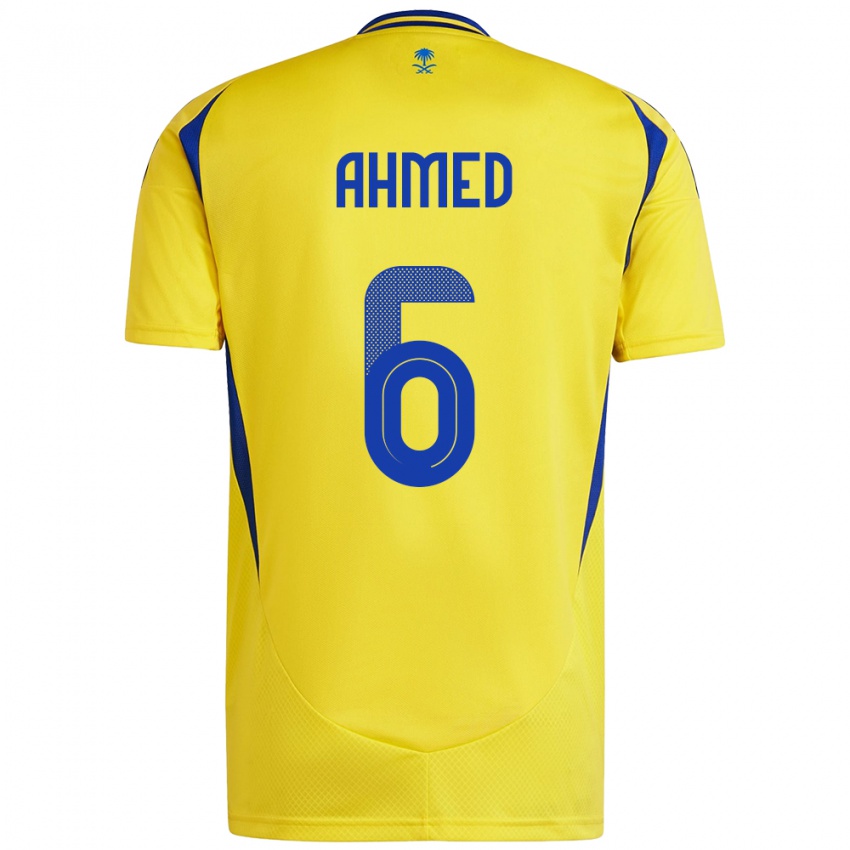 Gyermek Aseel Ahmed #6 Sárga Kék Hazai Jersey 2024/25 Mez Póló Ing