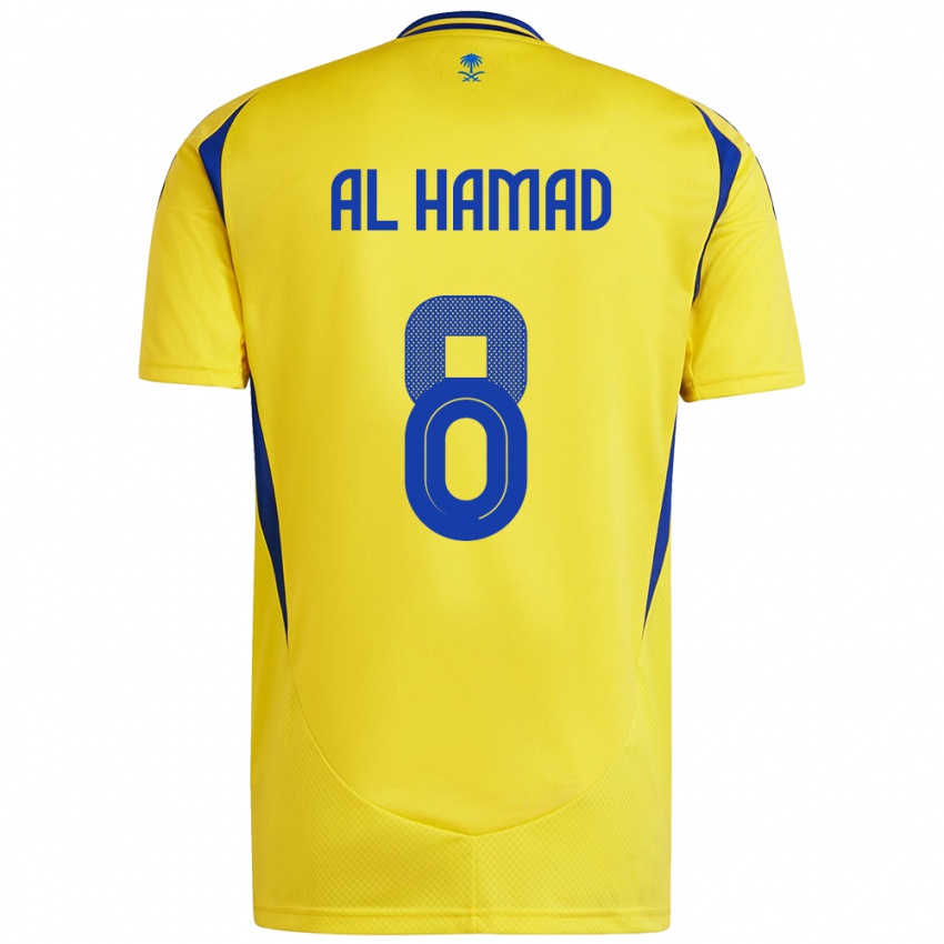 Gyermek Sara Al-Hamad #8 Sárga Kék Hazai Jersey 2024/25 Mez Póló Ing