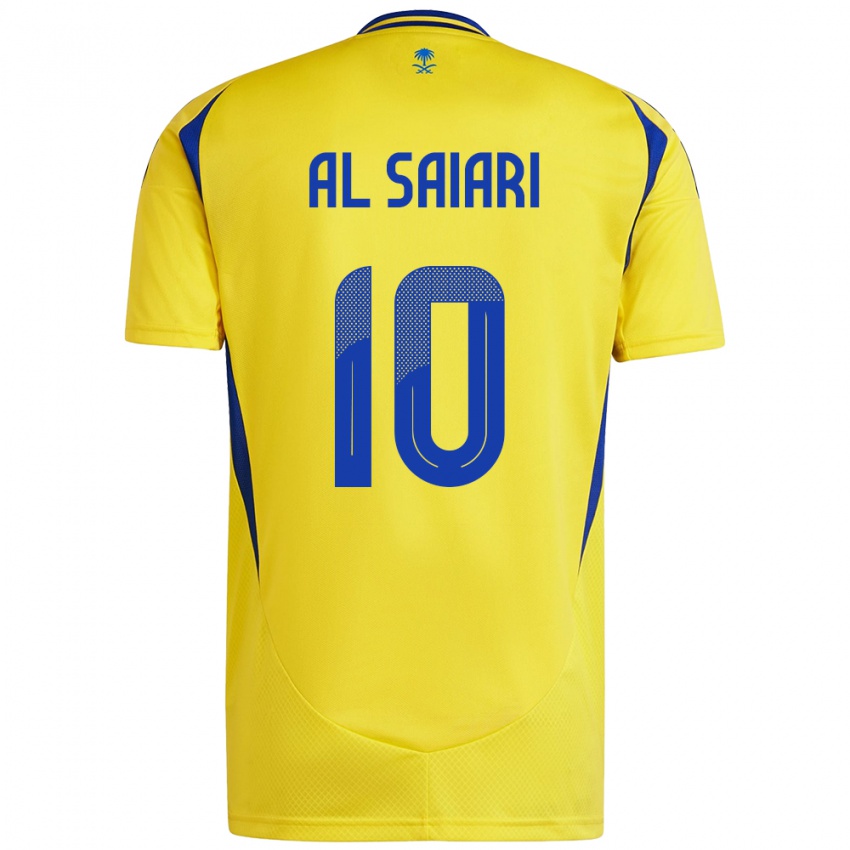 Gyermek Mubarkh Al-Saiari #10 Sárga Kék Hazai Jersey 2024/25 Mez Póló Ing