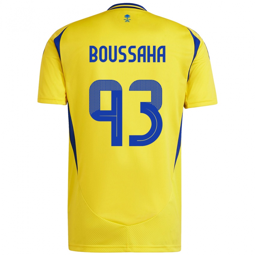 Gyermek Lina Boussaha #93 Sárga Kék Hazai Jersey 2024/25 Mez Póló Ing