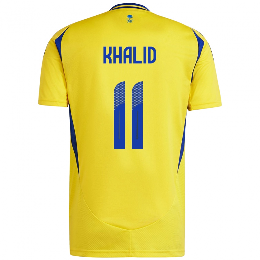 Gyermek Khalid Al-Ghannam #11 Sárga Kék Hazai Jersey 2024/25 Mez Póló Ing