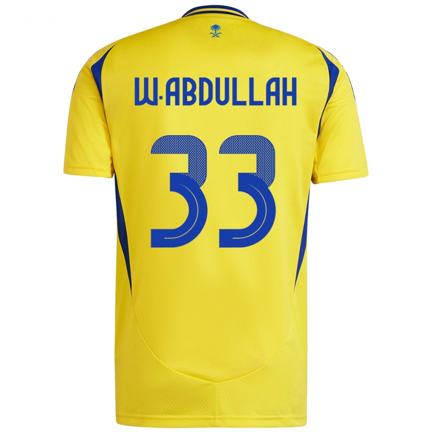 Gyermek Waleed Abdullah #33 Sárga Kék Hazai Jersey 2024/25 Mez Póló Ing