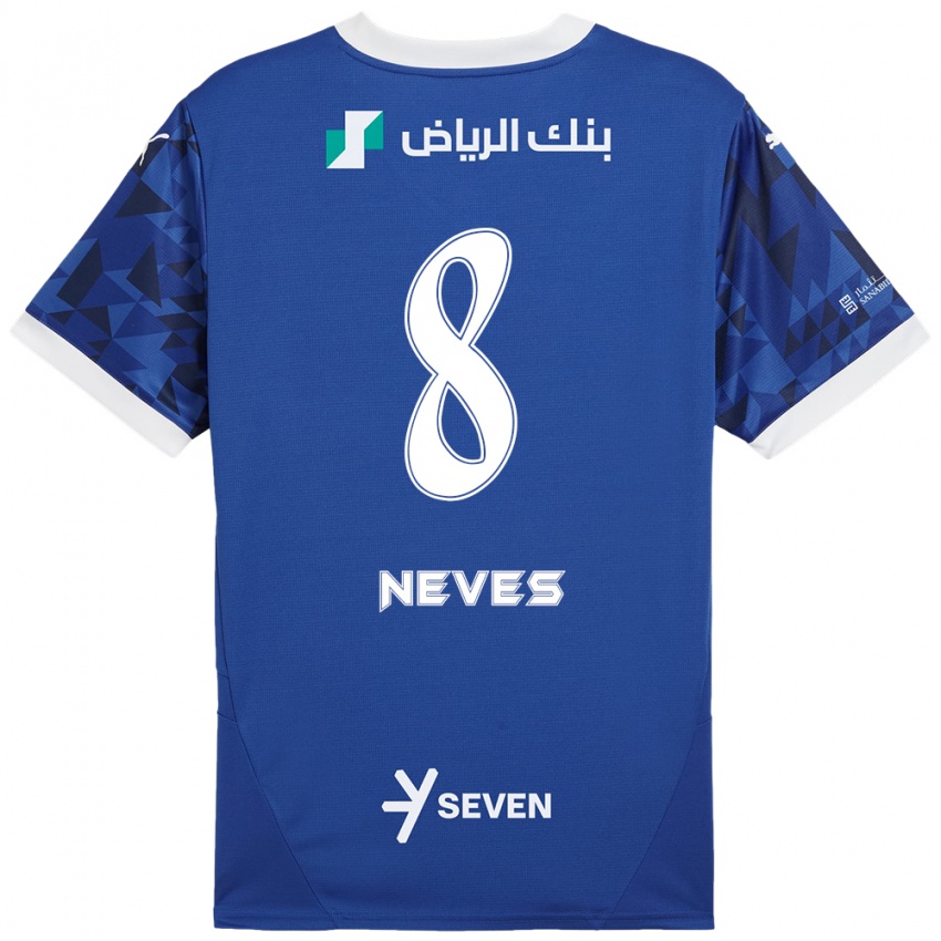 Gyermek Rúben Neves #8 Sötétkék Fehér Hazai Jersey 2024/25 Mez Póló Ing