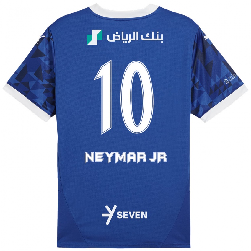 Gyermek Neymar #10 Sötétkék Fehér Hazai Jersey 2024/25 Mez Póló Ing