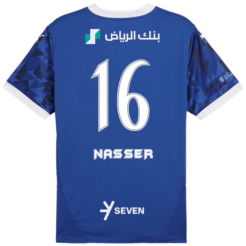 Gyermek Nasser Al-Dawsari #16 Sötétkék Fehér Hazai Jersey 2024/25 Mez Póló Ing