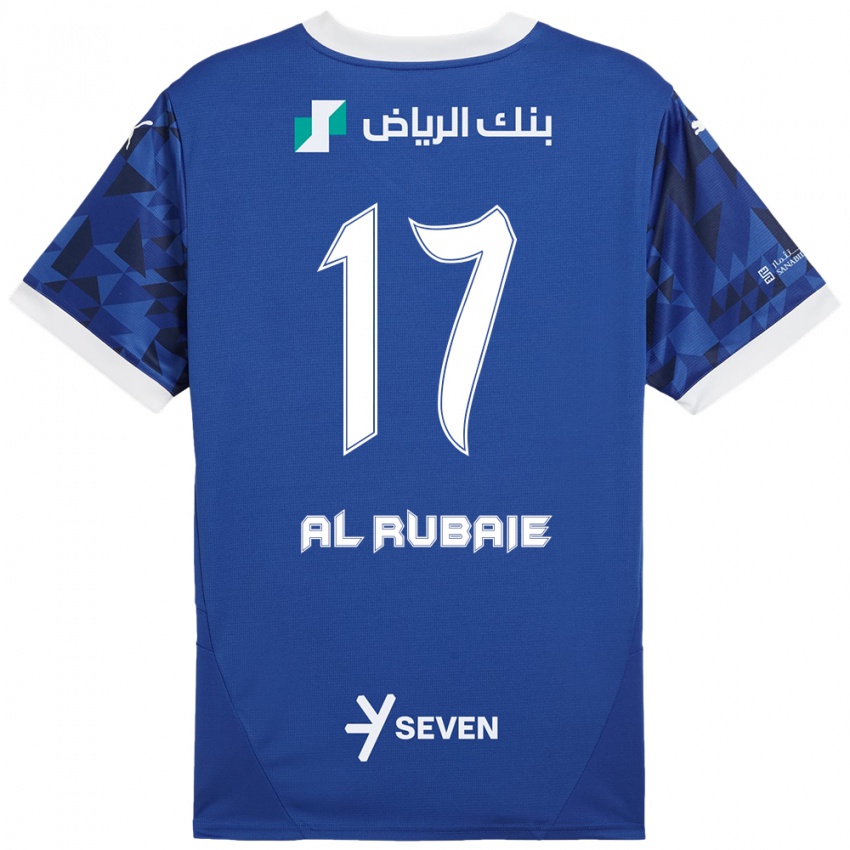 Gyermek Mohammed Al-Rubaie #17 Sötétkék Fehér Hazai Jersey 2024/25 Mez Póló Ing