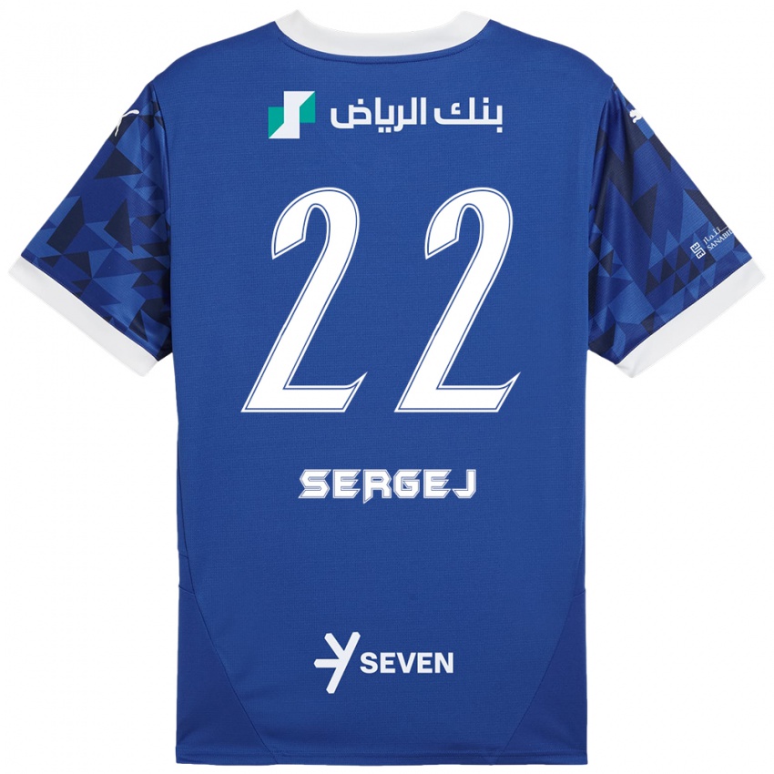 Gyermek Sergej Milinkovic-Savic #22 Sötétkék Fehér Hazai Jersey 2024/25 Mez Póló Ing