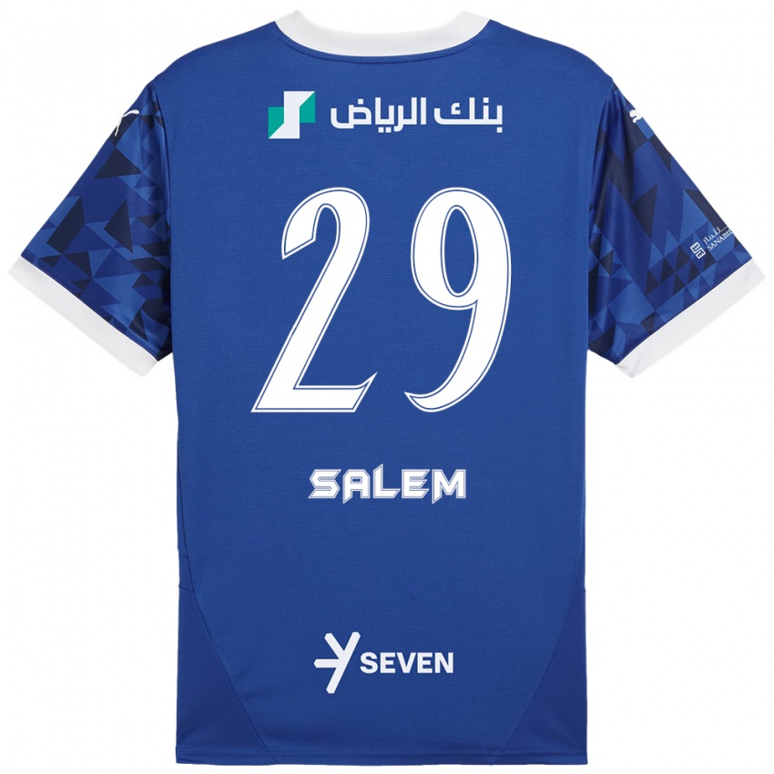 Gyermek Salem Al-Dawsari #29 Sötétkék Fehér Hazai Jersey 2024/25 Mez Póló Ing