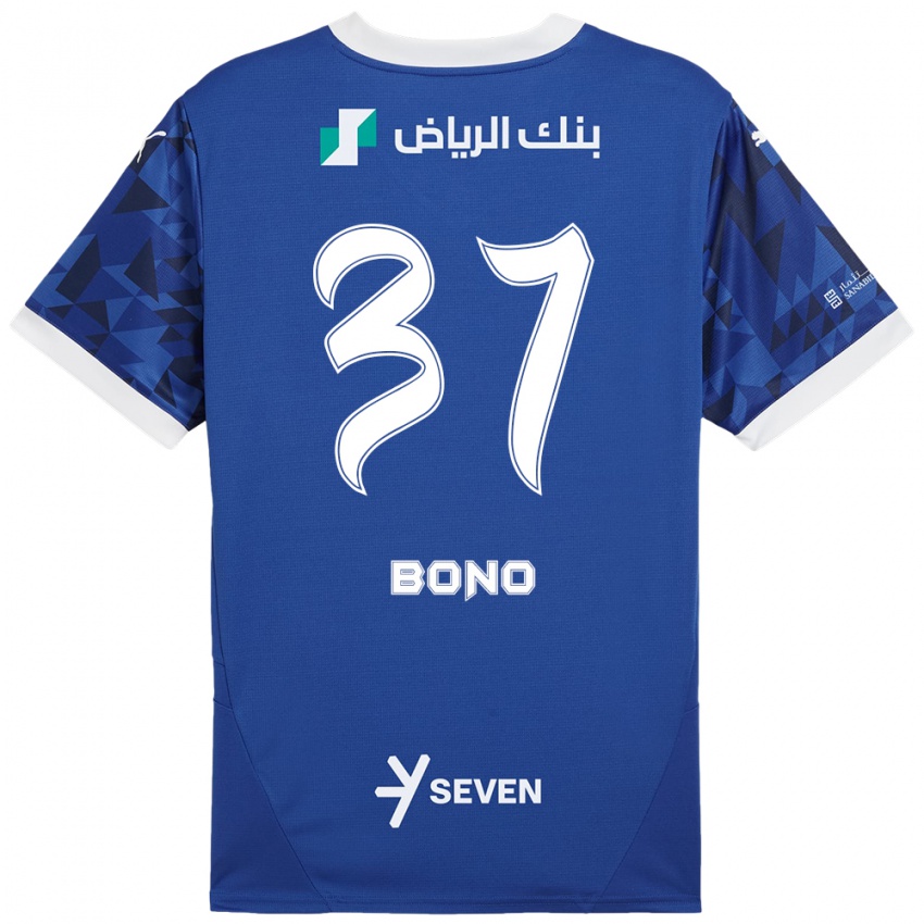 Gyermek Bono #37 Sötétkék Fehér Hazai Jersey 2024/25 Mez Póló Ing