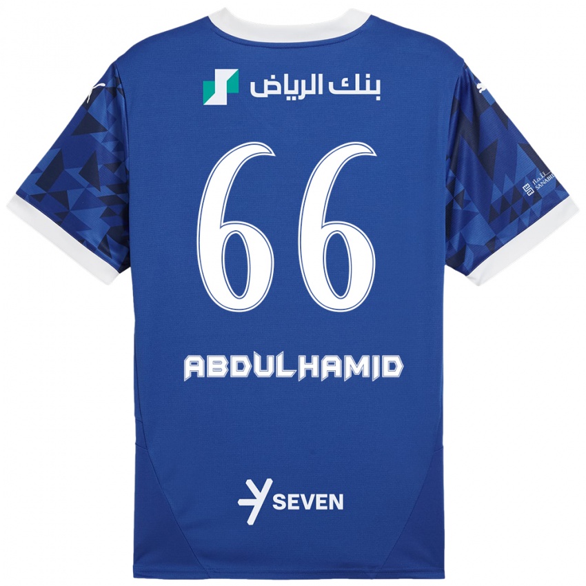 Gyermek Saud Abdulhamid #66 Sötétkék Fehér Hazai Jersey 2024/25 Mez Póló Ing