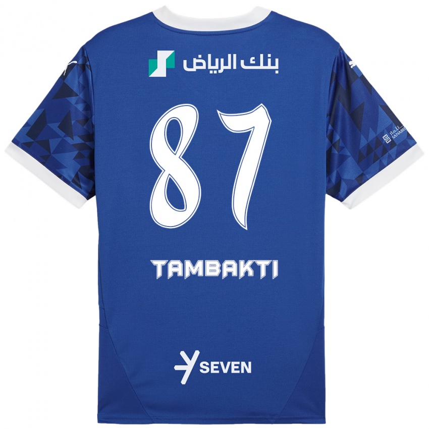 Gyermek Hassan Tambakti #87 Sötétkék Fehér Hazai Jersey 2024/25 Mez Póló Ing