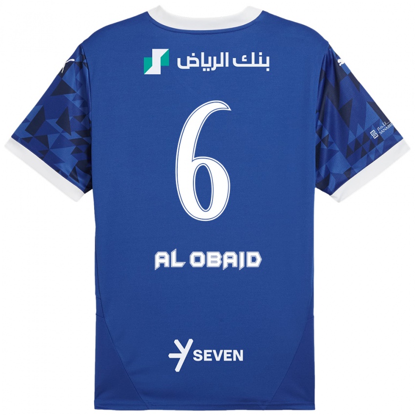 Gyermek Lulu Al-Obaid #6 Sötétkék Fehér Hazai Jersey 2024/25 Mez Póló Ing