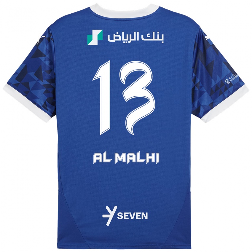 Gyermek Al Muhra Al-Malhi #13 Sötétkék Fehér Hazai Jersey 2024/25 Mez Póló Ing