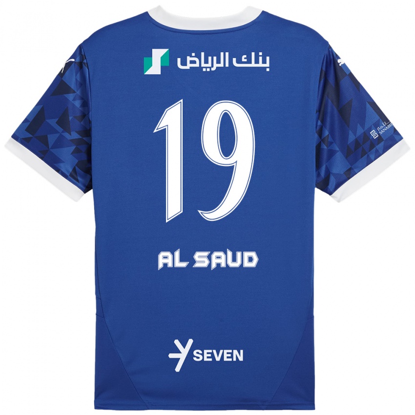 Gyermek Manal Al Saud #19 Sötétkék Fehér Hazai Jersey 2024/25 Mez Póló Ing