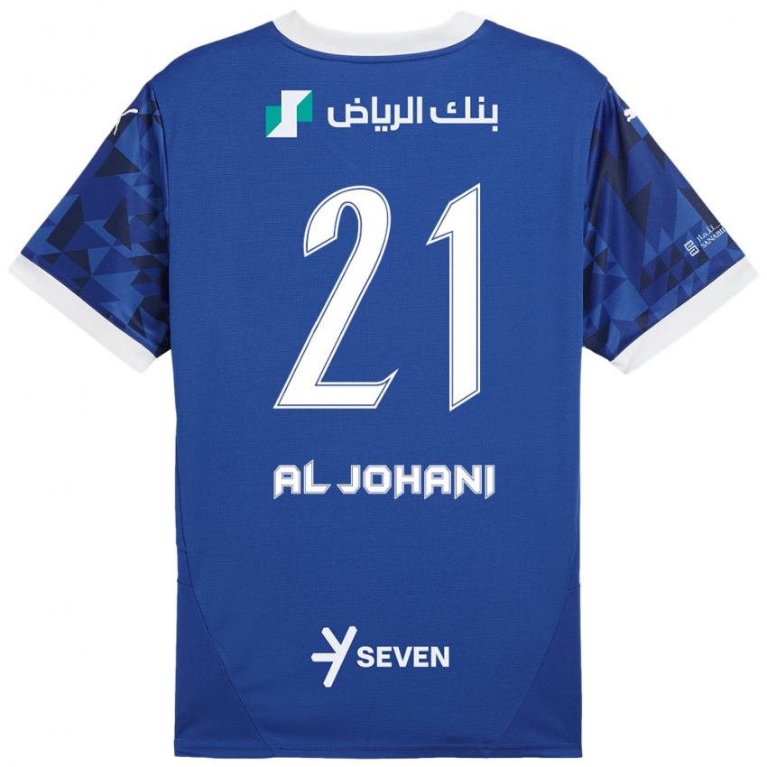 Gyermek Joury Al-Johani #21 Sötétkék Fehér Hazai Jersey 2024/25 Mez Póló Ing