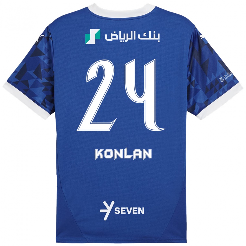 Gyermek Cynthia Konlan #24 Sötétkék Fehér Hazai Jersey 2024/25 Mez Póló Ing